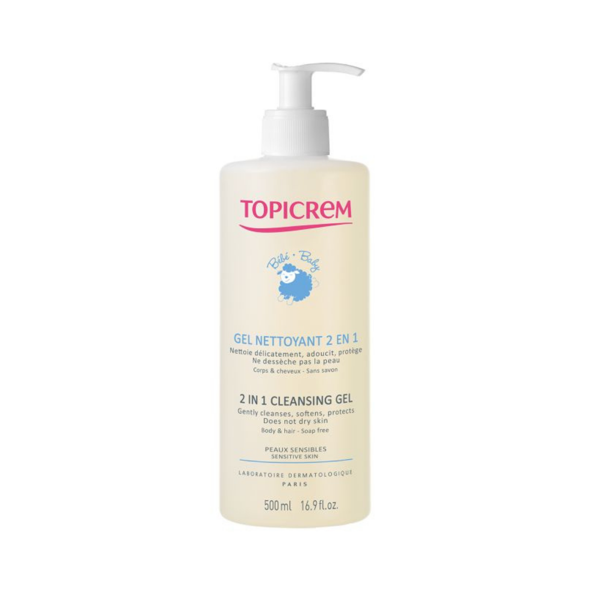 Topicrem Baby 2 in 1 Cleansing Gel 500ml - Image 2