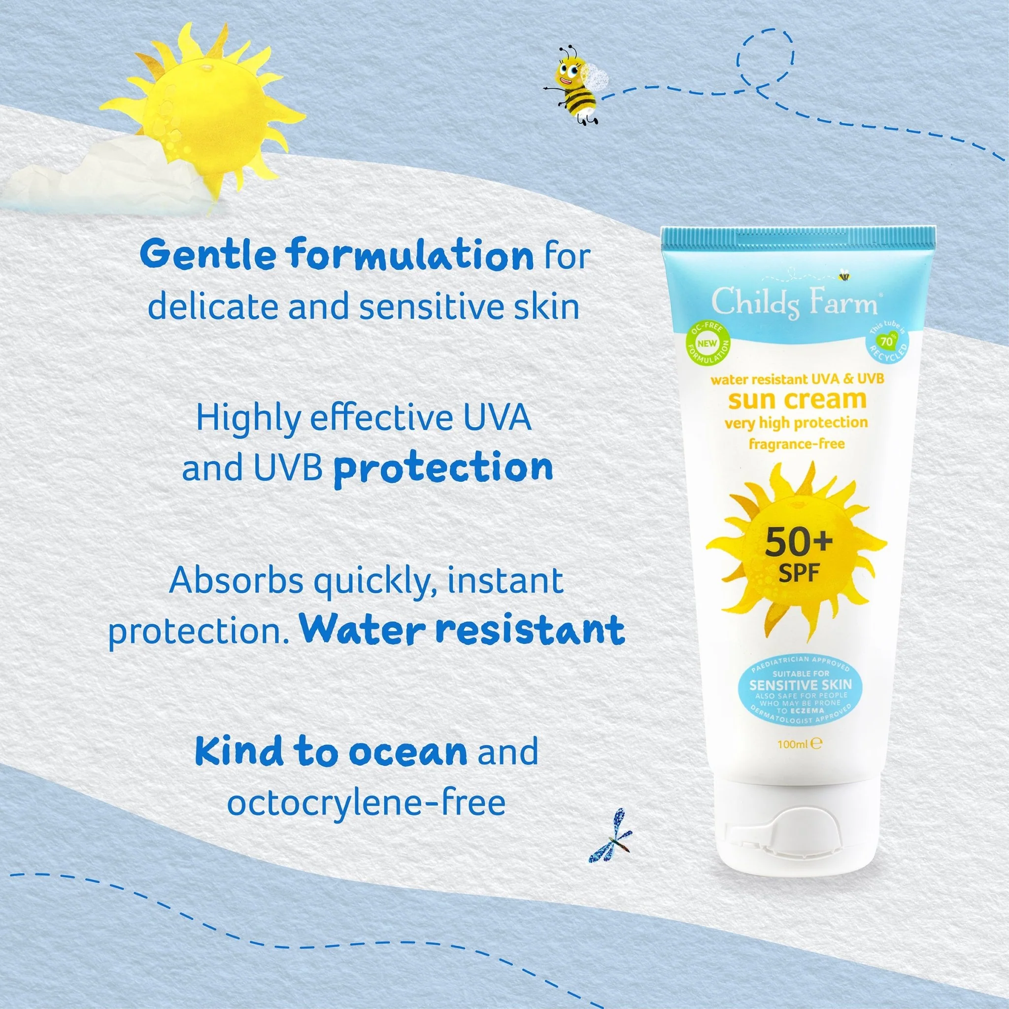 Childs Farm SPF 50 Sun Cream 100ml - Image 4