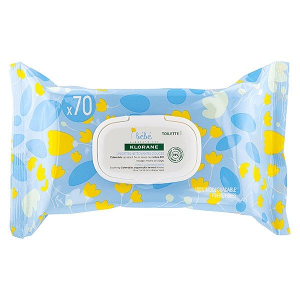 Klorane Bebe Gentle Cleansing Wipes 70x