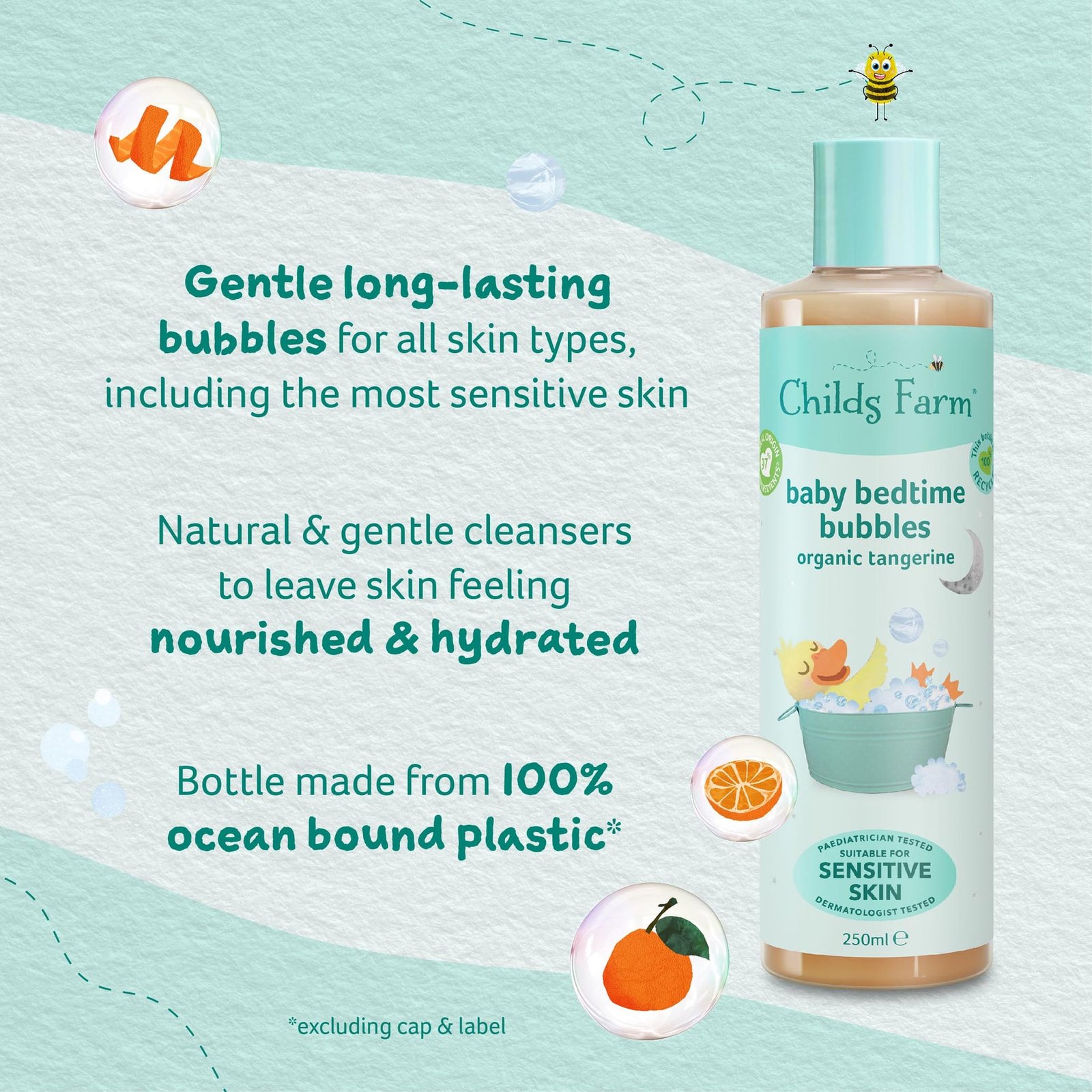 Childs Farm Baby Bedtime Bubbles - Organic Tangerine 250ml - Image 5