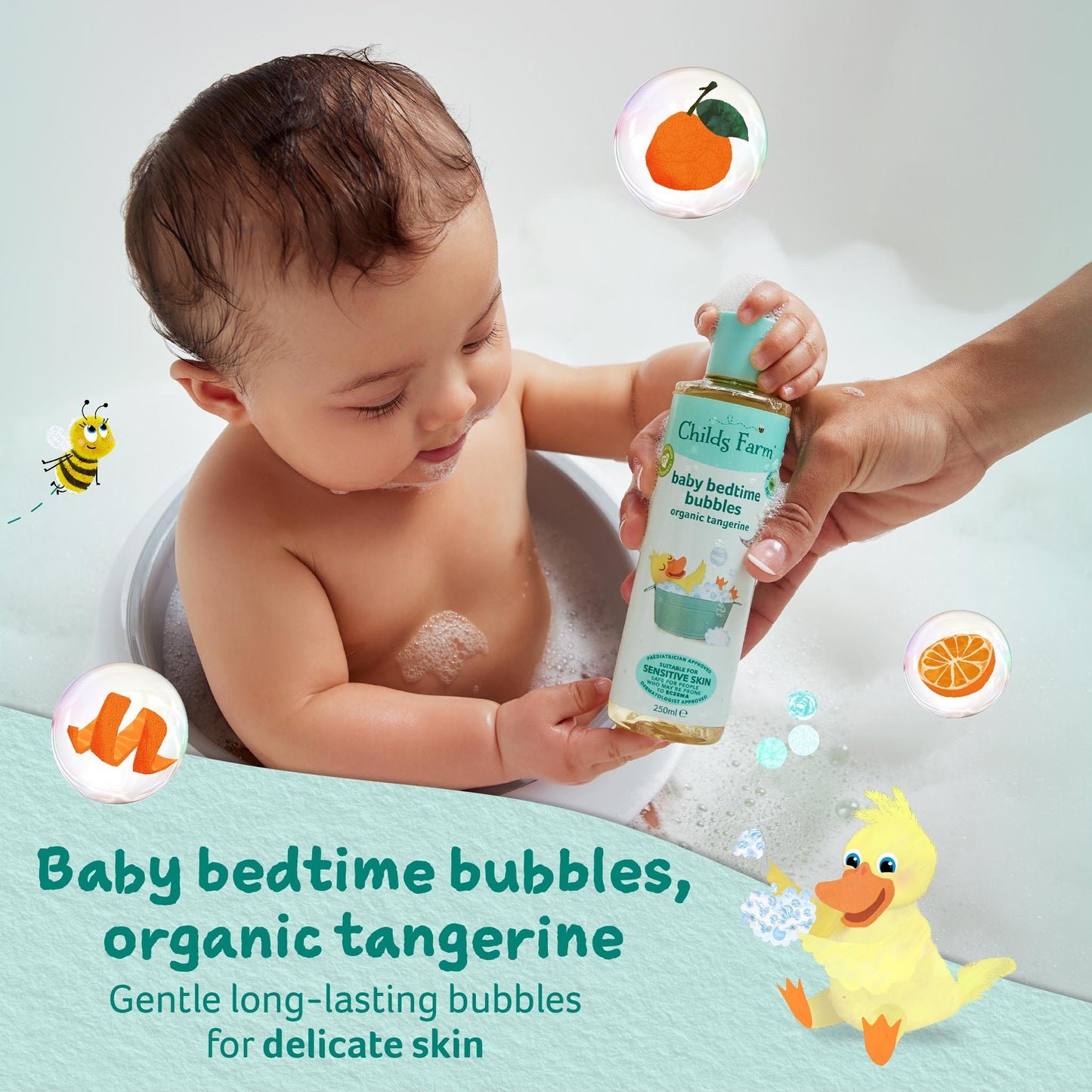 Childs Farm Baby Bedtime Bubbles - Organic Tangerine 250ml - Image 2