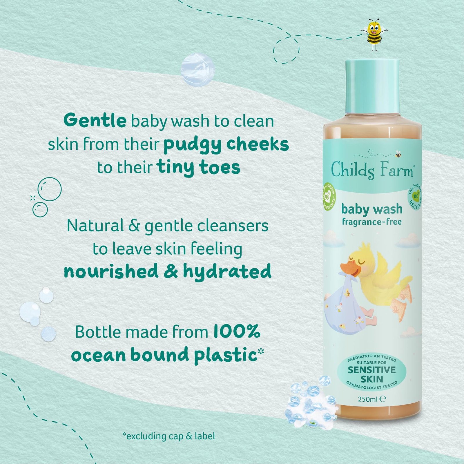 Childs Farm Baby Wash Unfragranced 250ml - Image 4