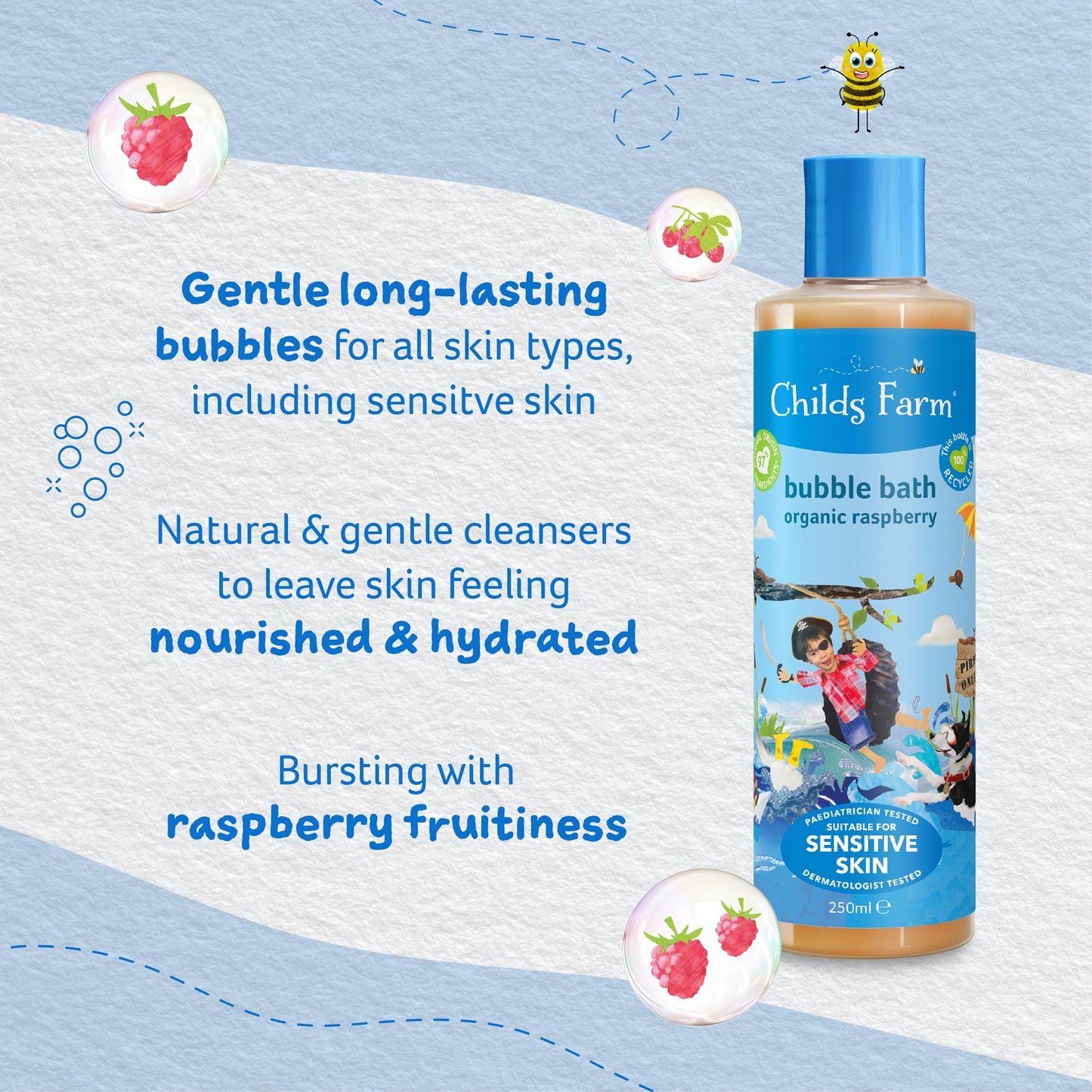 Childs Farm Bubble Bath Raspberry - Image 4
