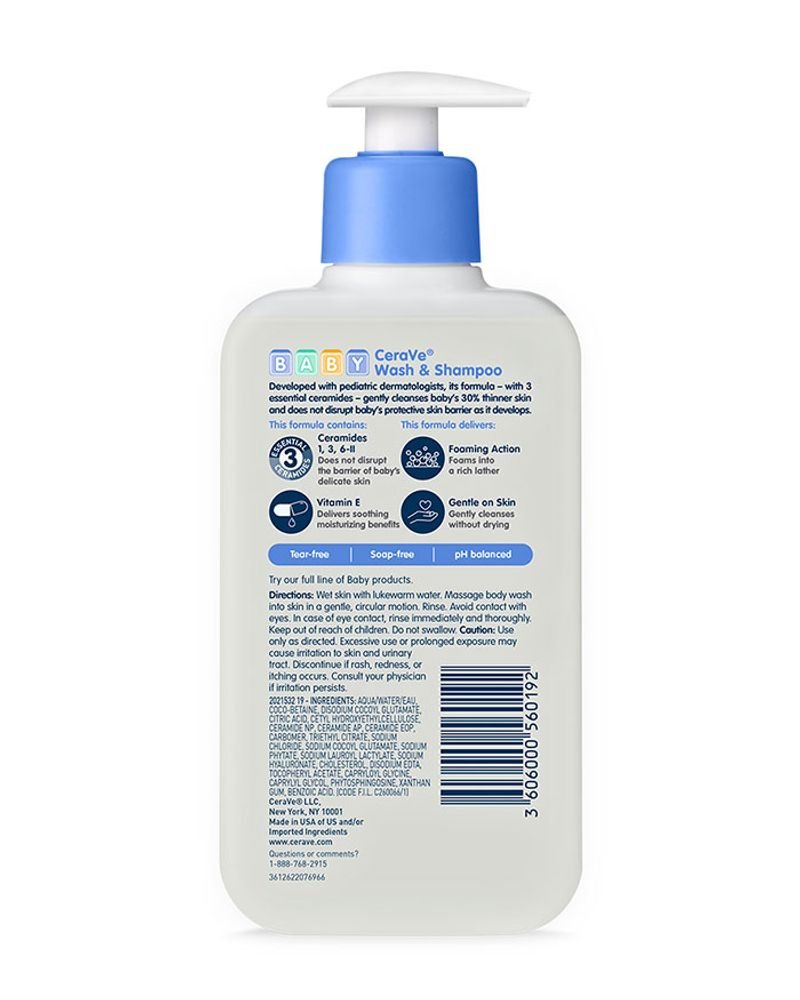 Cerave Baby Wash & Shampoo 473ml - Image 5