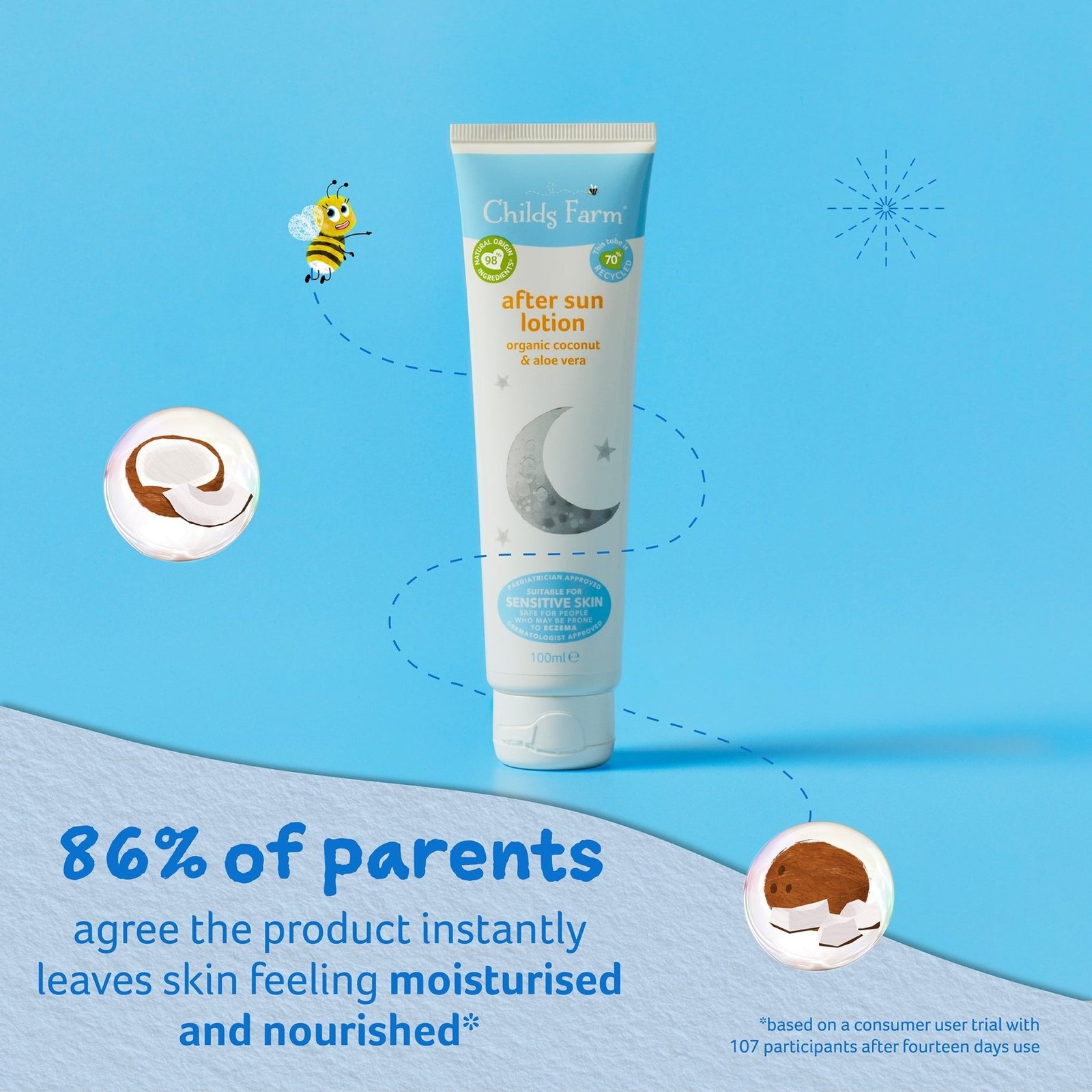 Childs Farm After Sun Lotion Organic Coconut 100ml - Image 4