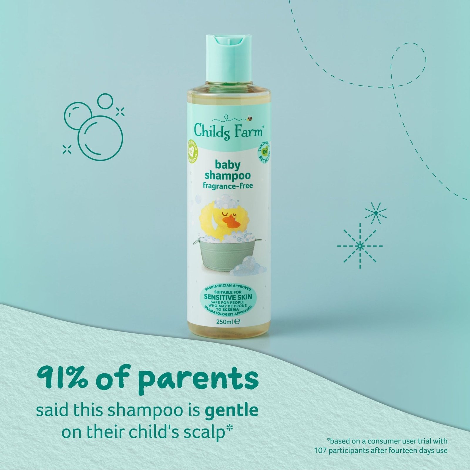 Childs Farm Baby Shampoo Unfragranced Ed 250ml - Image 5