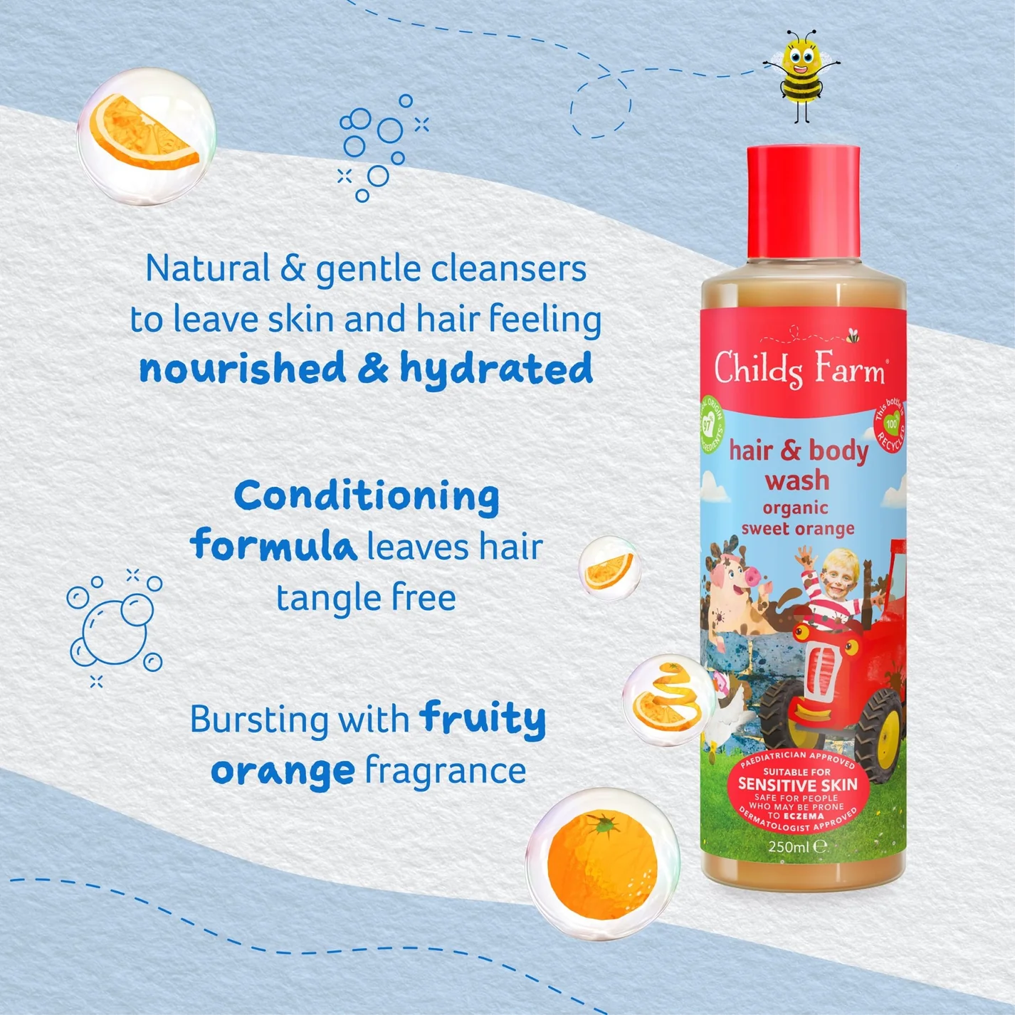 Childs Farm Hair and Body Wash Organic Sweet Orange - Image 3