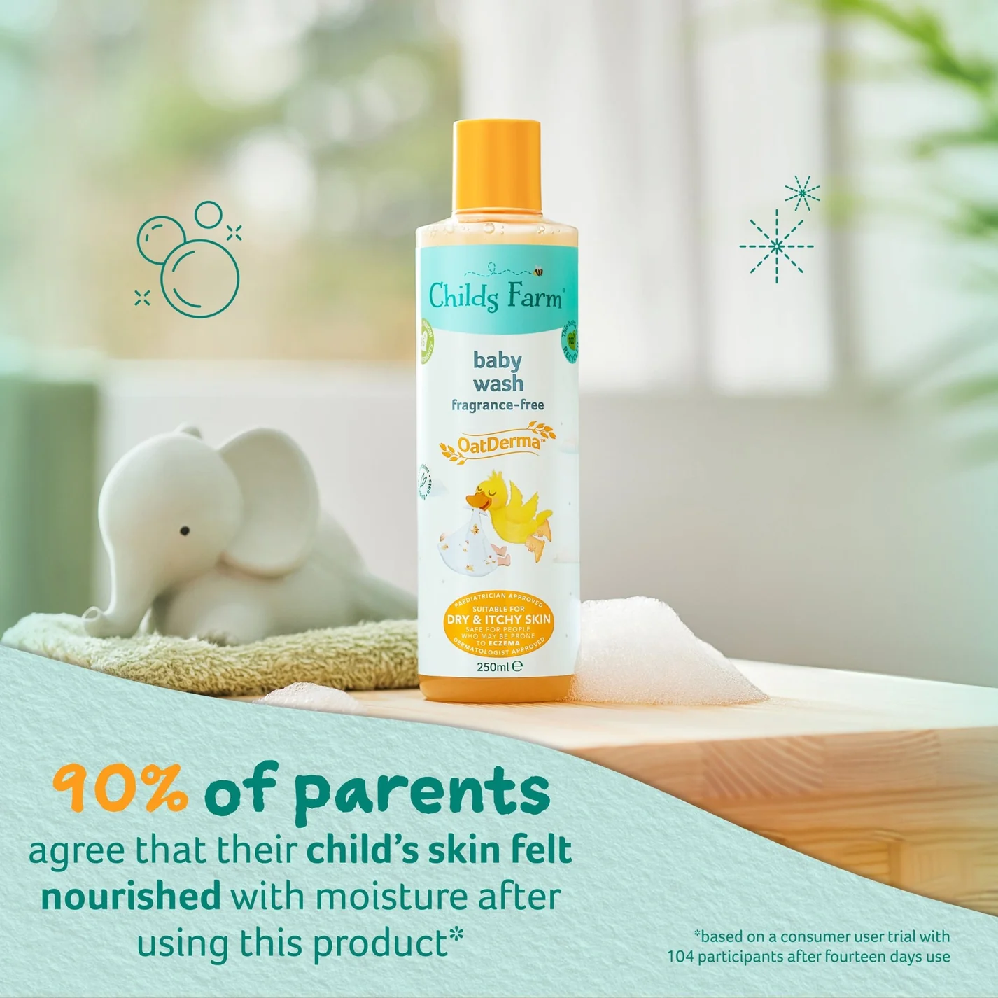 Childs Farm Baby OatDermaâ„¢ Baby Wash, Fragrance-Free 250ml - Image 3