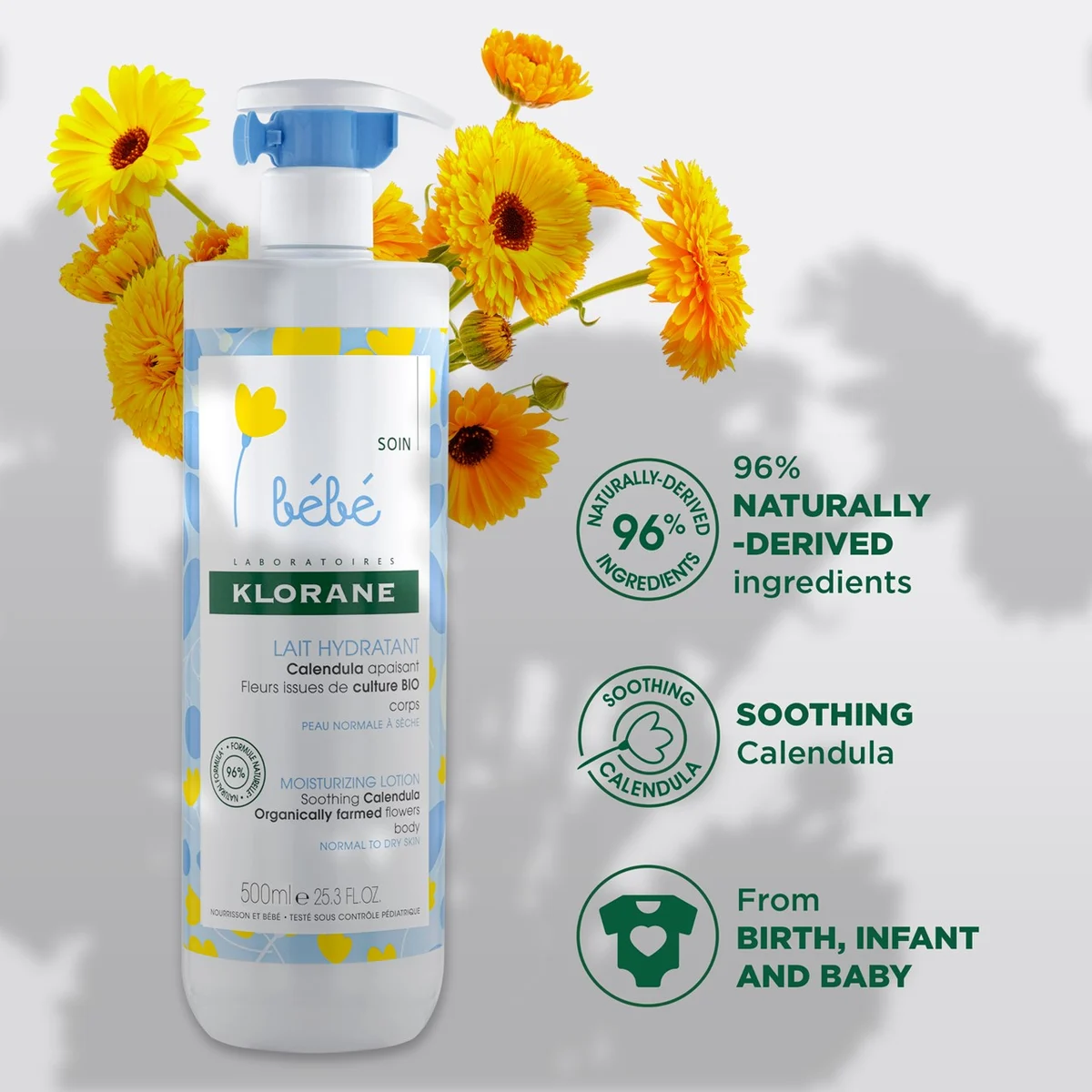 Klorane Baby Moisturizing Lotion 500ml - Image 2