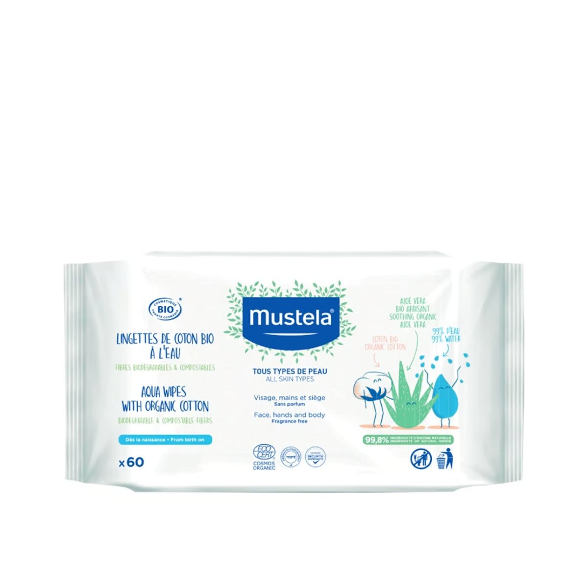 Mustela Cleansing wipes x60